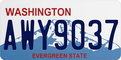 WA license plate AWY9037
