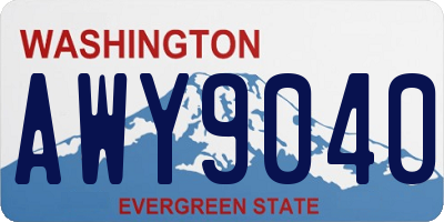 WA license plate AWY9040