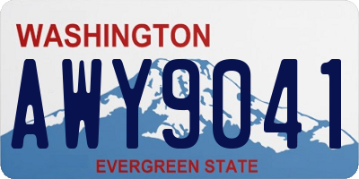 WA license plate AWY9041