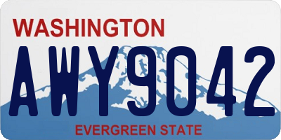 WA license plate AWY9042