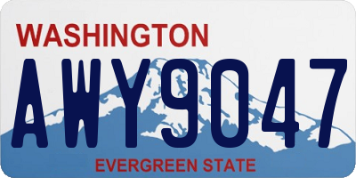 WA license plate AWY9047