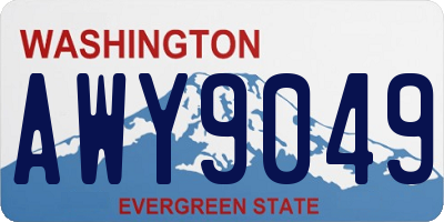 WA license plate AWY9049