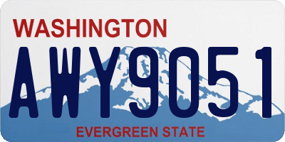 WA license plate AWY9051