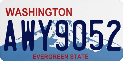 WA license plate AWY9052