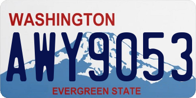 WA license plate AWY9053