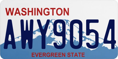 WA license plate AWY9054