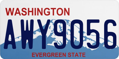 WA license plate AWY9056