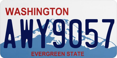 WA license plate AWY9057