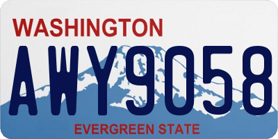 WA license plate AWY9058