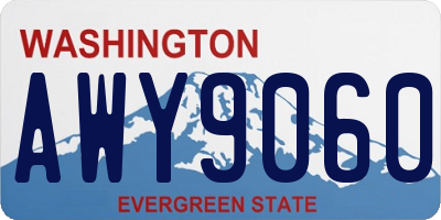 WA license plate AWY9060