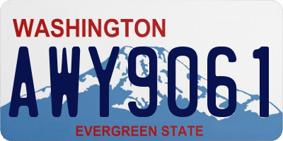WA license plate AWY9061