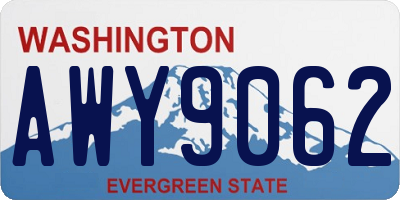 WA license plate AWY9062