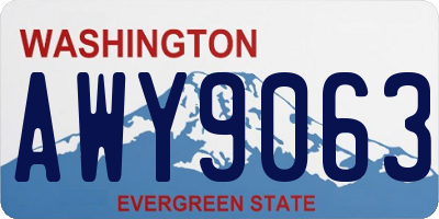 WA license plate AWY9063