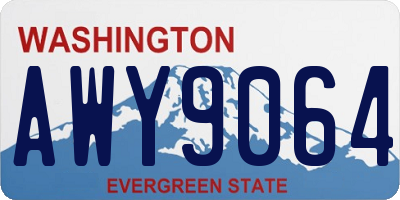 WA license plate AWY9064