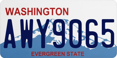 WA license plate AWY9065