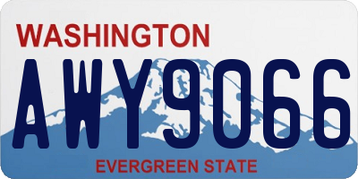 WA license plate AWY9066