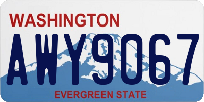 WA license plate AWY9067
