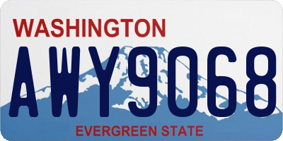 WA license plate AWY9068