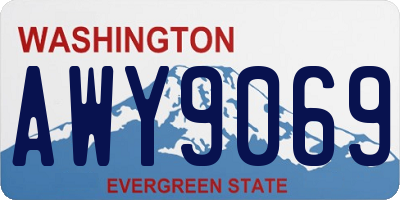 WA license plate AWY9069