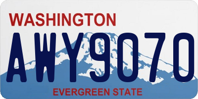 WA license plate AWY9070