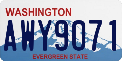 WA license plate AWY9071