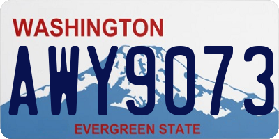 WA license plate AWY9073