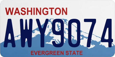 WA license plate AWY9074