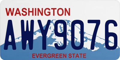 WA license plate AWY9076