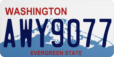 WA license plate AWY9077