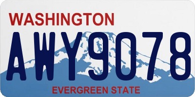 WA license plate AWY9078
