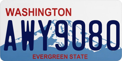 WA license plate AWY9080