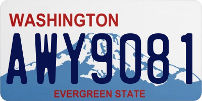 WA license plate AWY9081