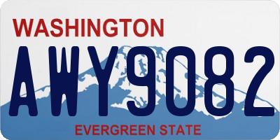 WA license plate AWY9082