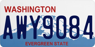 WA license plate AWY9084