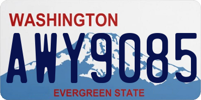 WA license plate AWY9085