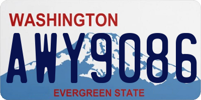 WA license plate AWY9086