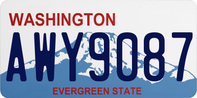 WA license plate AWY9087