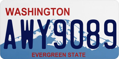 WA license plate AWY9089
