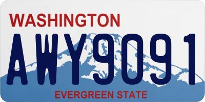 WA license plate AWY9091