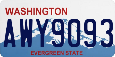 WA license plate AWY9093