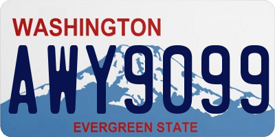 WA license plate AWY9099