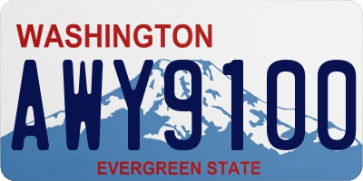 WA license plate AWY9100
