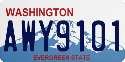 WA license plate AWY9101