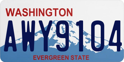 WA license plate AWY9104