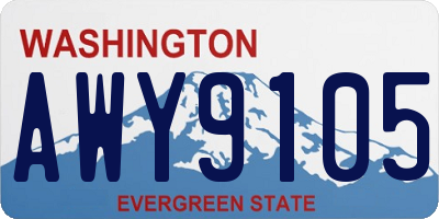 WA license plate AWY9105