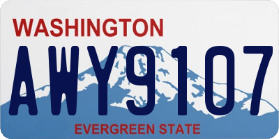 WA license plate AWY9107