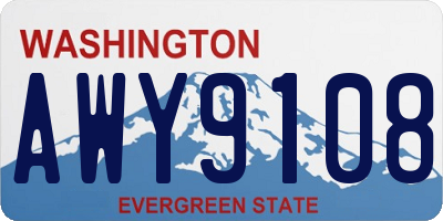 WA license plate AWY9108