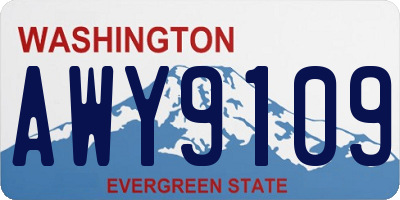 WA license plate AWY9109