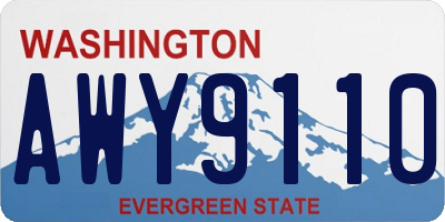 WA license plate AWY9110