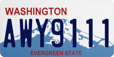WA license plate AWY9111